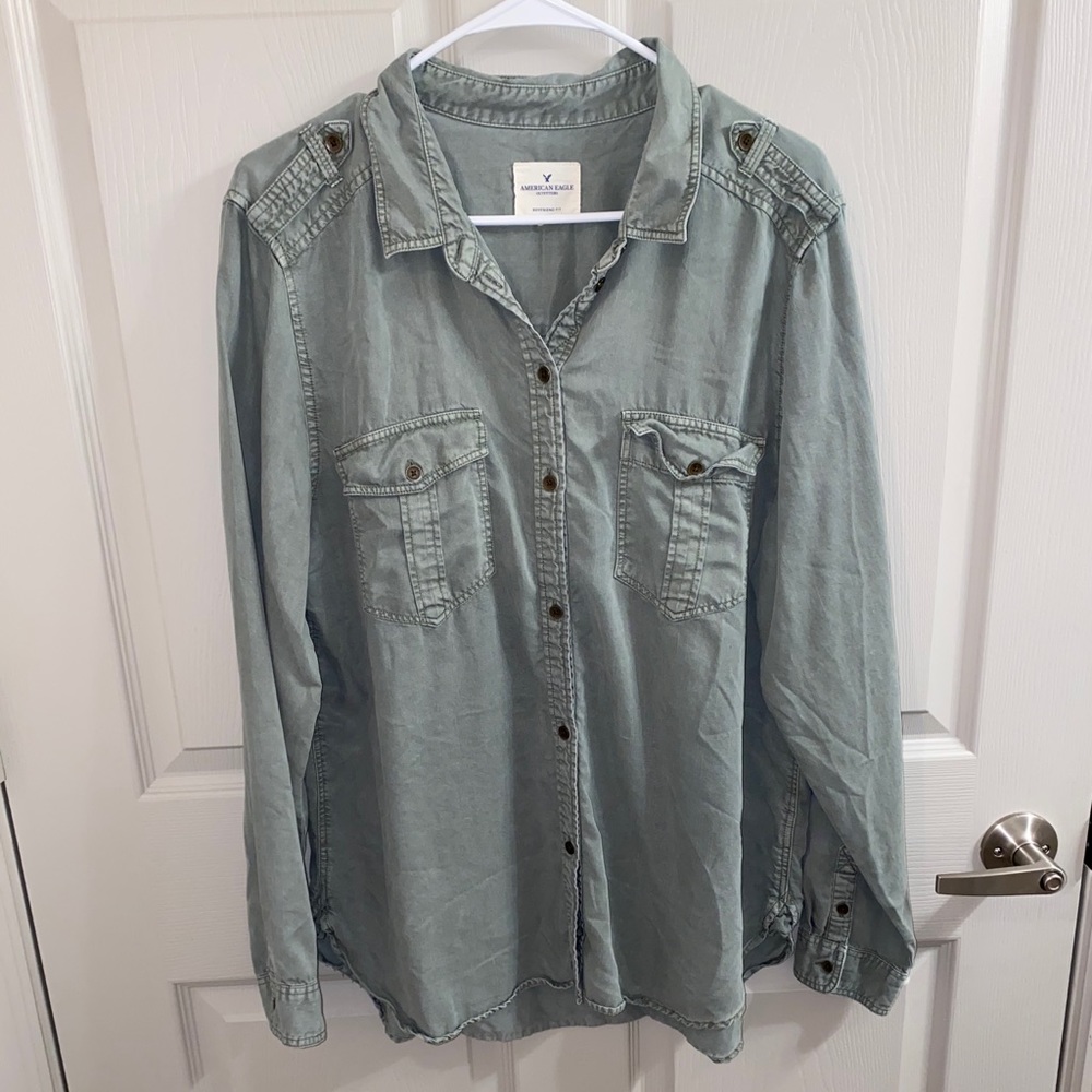 green button up